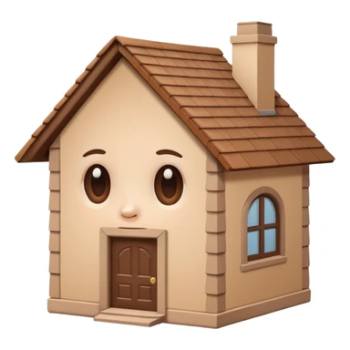 head in the shape of a house, cartoon roof cartoonish looking  sticker