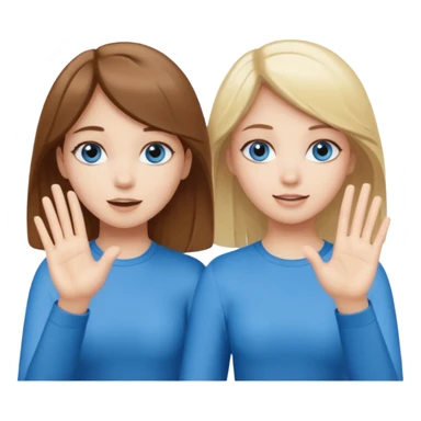 Two girls saying six seven one with brown hair. And doing hand movements  white skin six seven SAYING SIX SEVEN ONE WITH BLOND HAIR blue eyes sticker