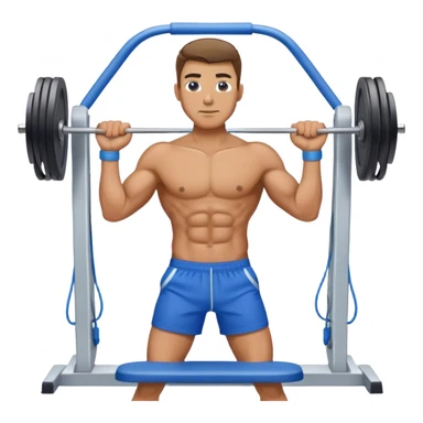 standing fit man with blue shorts cable-machine exercise sticker