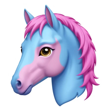  horse with and blue pink hair sticker