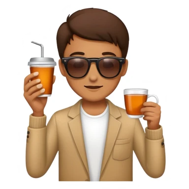 Car with sunglasses and drink a tea sticker