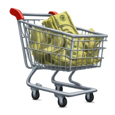 shopping cart with $100,000 sticker