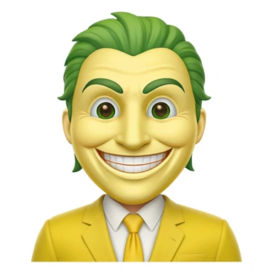 Green faced character with yellow suit and big smile from The Mask movie sticker