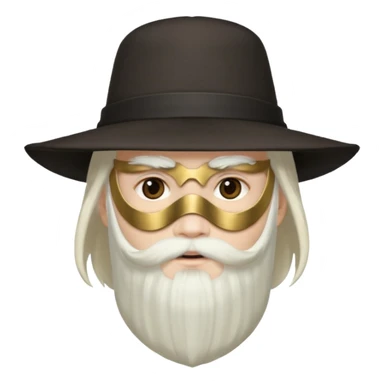 masked Boy with hat long white hair & bearded sticker