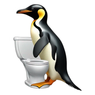 penguins sitting on a toilet sticker