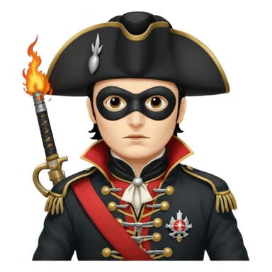 Adam Ant  with black mask is wearing a Hungarian jacket Hussar'S JACKET, holds two firelocks holsters in his hands sticker