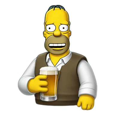 Homer simpsons drink a beer sticker