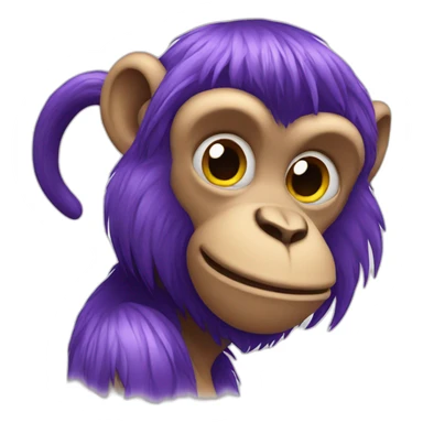 Monkey with purple hair sticker