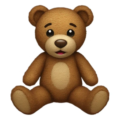 Battern stitched teddy bear sticker