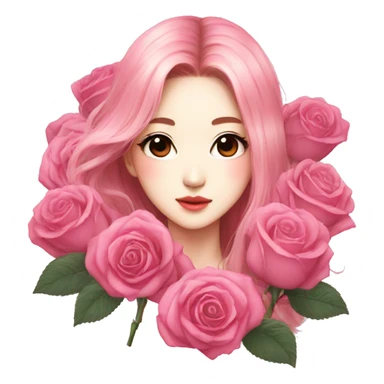 Rose de black pink kpop art sticker