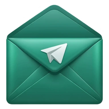 dark green telegram icon envelope without background sticker