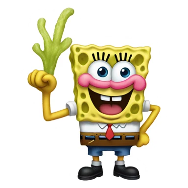 SpongeBob holding patrick  sticker