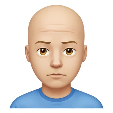 Bald man blue shirt like sob emoji sticker