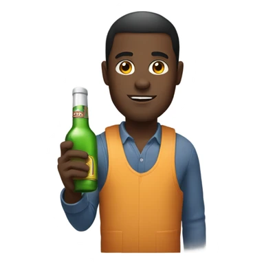 Black guy holding alcohol bottle sticker