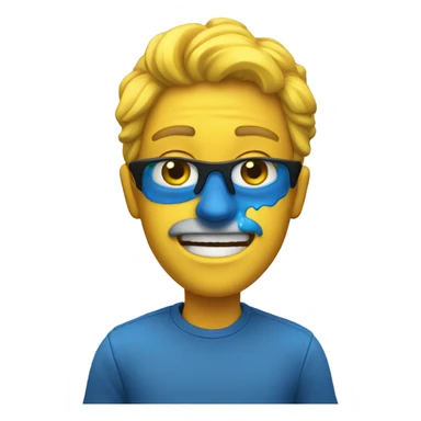 one layer  blue and yellow splash sticker