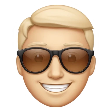 face with sunglasses, confident smile sticker