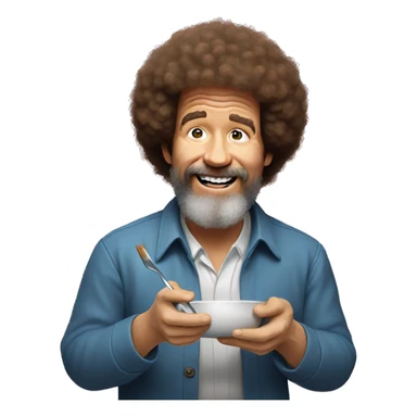 bob ross eating paint sticker