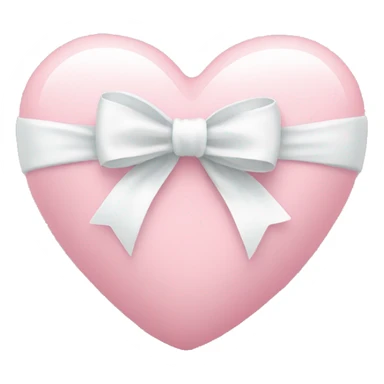 Pastel pink heart with white bow sticker