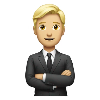 Blond man in suit say „No“ sticker