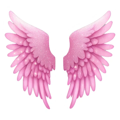 Pink Sparkly angel wings sticker