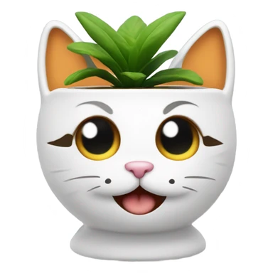Kitty cat planter sticker