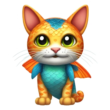 Cat wearing a fish costume  sticker