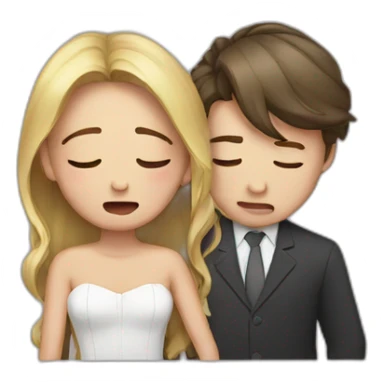 girl crying with husband sticker