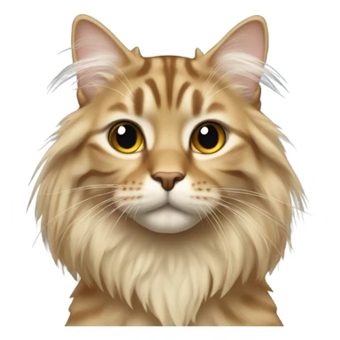 Beige long hair tabby sticker