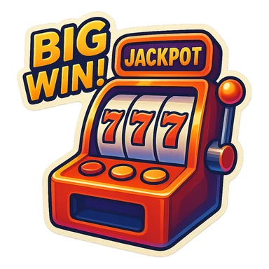casino max win and more, slot machine jackpot, retro sticker style sticker