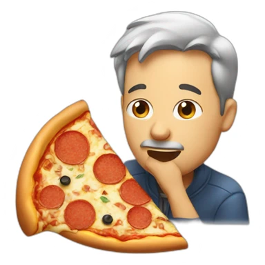 Man eating pizza sticker