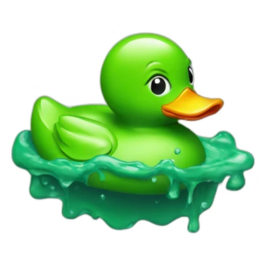 green melted rubber duck sticker
