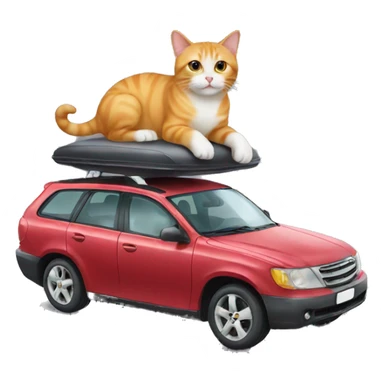 Cat on top of car sticker