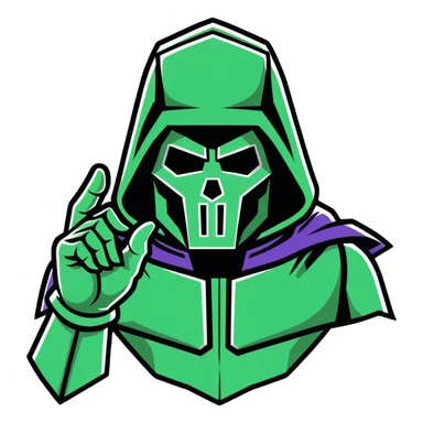 Dr doom salute hand on forehead sticker