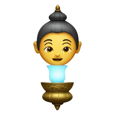 Asian genie in a lamp  sticker