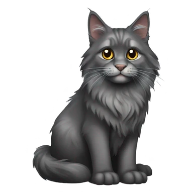 dark grey mainecoon cat sticker