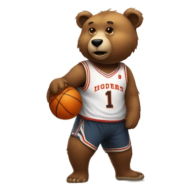 A bear with a basketball  sticker