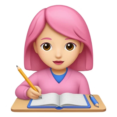 lapiz rosa escribiendo sticker