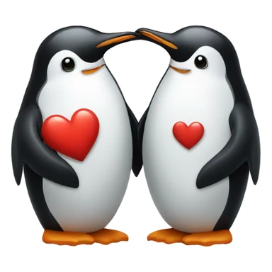Penguin couple with a heart in the middle  sticker