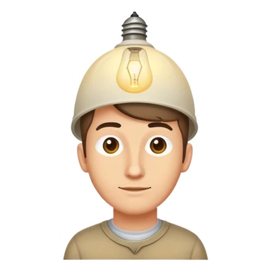 caucasian programmer with lamp on a head sticker