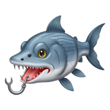 catfish biting hook sticker