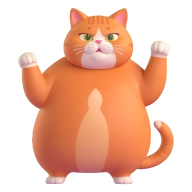 a fat red-haired cat named Rufo, standing, curious pose sticker