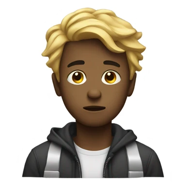 Sad boy with car vibe sticker