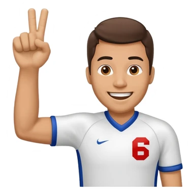A cheerful man in a team jersey, waving a giant foam finger high with an excited grin. sticker