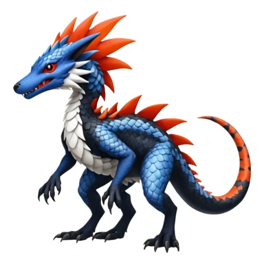 Sergal-Silvally-Lizardris-Salandit-Nargacuga-fusion-hybrid-animal-creature, full body  sticker