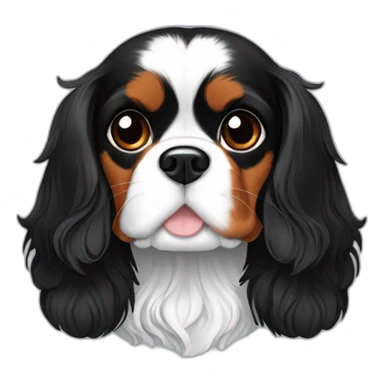 Cavalier King Charles Spaniel tricolor black sticker