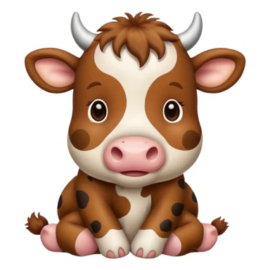 baby brown cow sticker