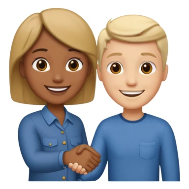 hand shake different color skin sticker