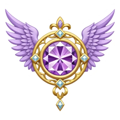holy emblem with white wings and light purple diamond in the middle sticker