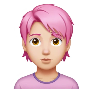 Pink hair bon sticker