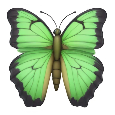 mariposa monarca verde en una flor sticker